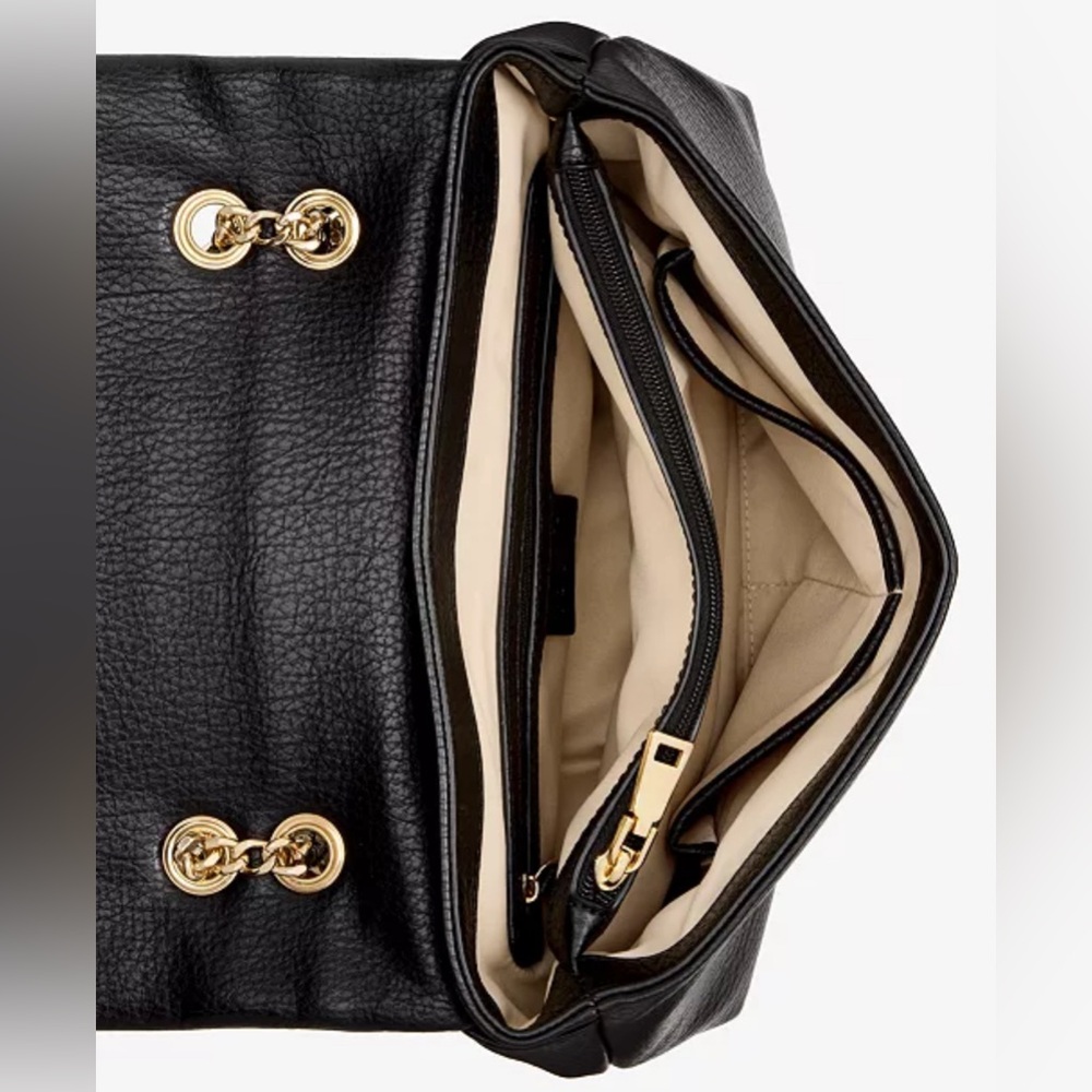 NEW! INC INTERNATIONAL CONCEPTS Black Ajae Flap Sculpt Shoulder Bag NWT! - Picture 5 of 14